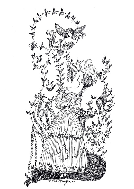 Illustration zum Essay "Die blaue Rose" von S. Makowski von Sergei Jurijewitsch Sudeikin