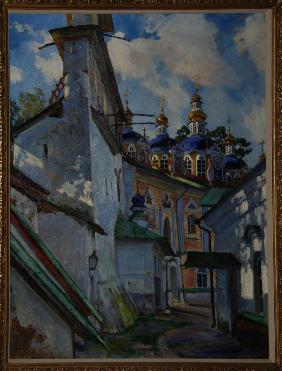 Blick auf das Pskover Höhlenkloster 1928