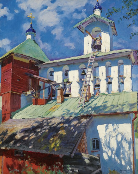 Glockenturm im Pskover Höhlenkloster von Sergej Arsenjewitsch Winogradow