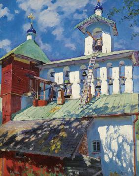 Glockenturm im Pskover Höhlenkloster 1929
