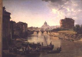 New Rome with the Castel Sant'Angelo 1825  canv