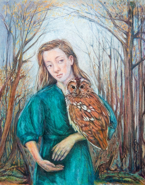 Girl with Owl von Silvia  Pastore