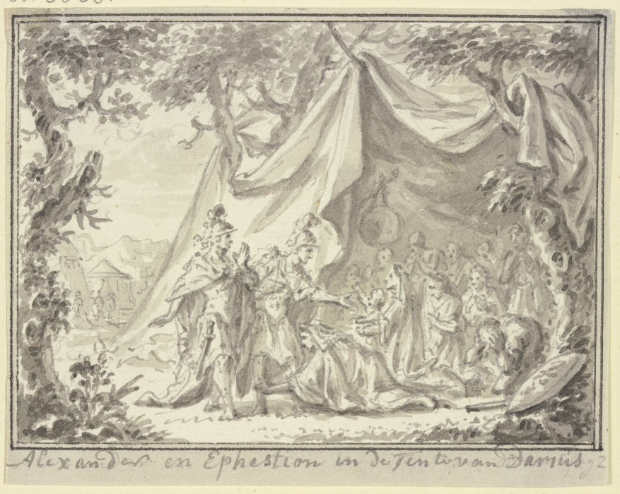 Alexander und Hephaistion am Zelt der Sisygambis von Simon Fokke