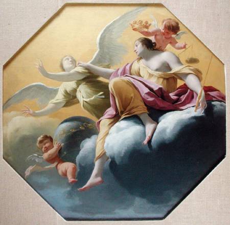 Justice, from a series of the Four Cardinal Virtues on the ceiling of the Queen's bedroom at Saint-G von Simon Vouet