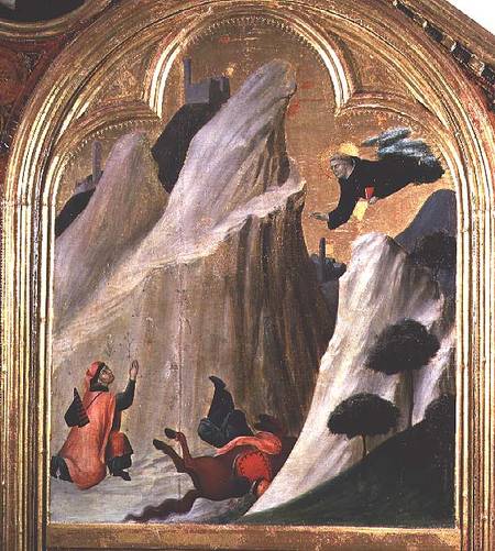 Agostino Saving a Man who Fell from his Horse, from the Altar of the Blessed Agostino Novello von Simone Martini