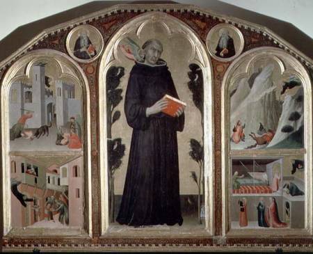The Blessed Agostino Novello Altarpiece, with four of his miracles von Simone Martini