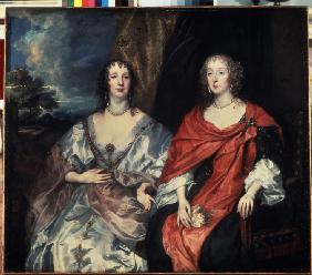 Porträt Anna Dalkeith, Gräfin von Morton und Anne Kirke, Hofdamen der Königin Henrietta Maria