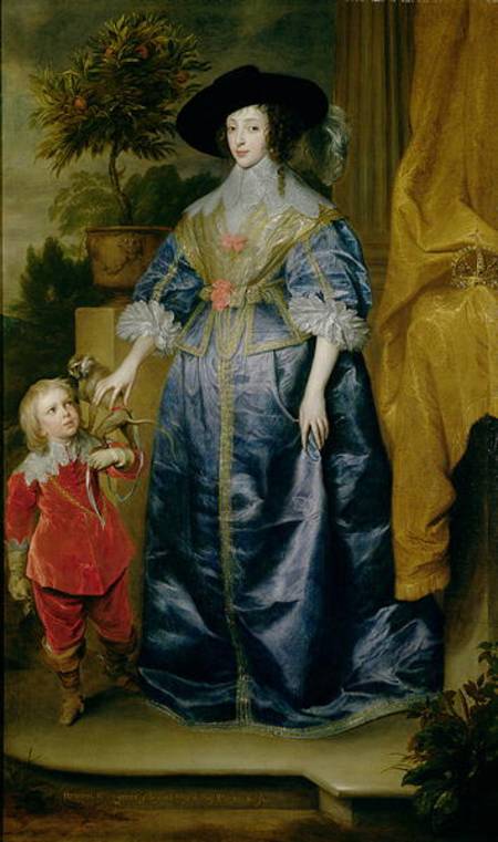 Queen Henrietta Maria and her dwarf Sir Jeffrey Hudson von Sir Anthonis van Dyck