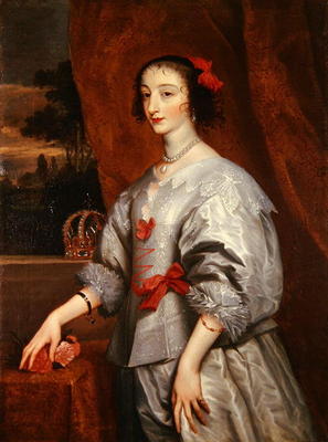 Queen Henrietta Maria (oil on canvas) von Sir Anthony van Dyck