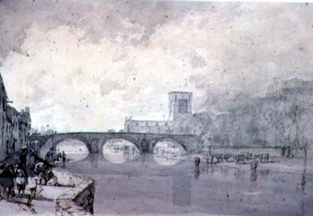 The Abbey and Nungate Bridge, Haddington, East Lothian von Sir Augustus Wall Callcott