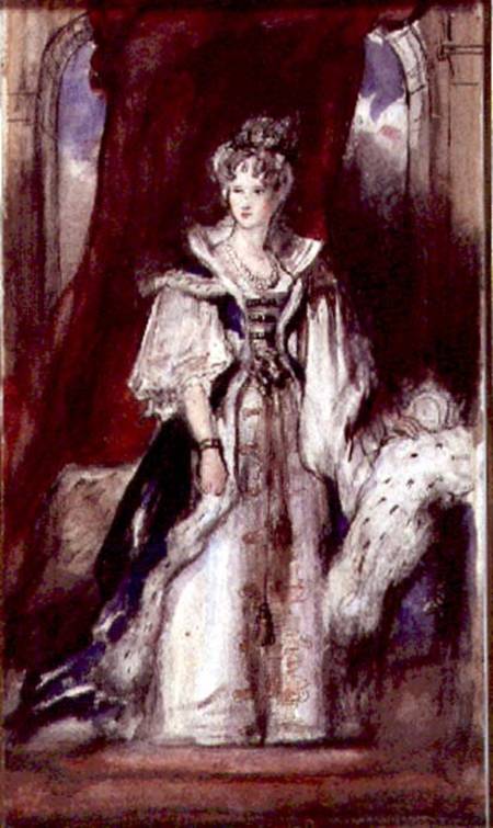 Queen Adelaide (1792-1849) 1836 (pen and w/c on paper) von Sir David Wilkie