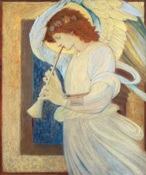 An Angel Playing a Flageolet von Sir Edward Burne-Jones