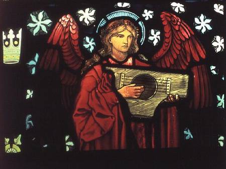 Detail of the Angel Musician, made by William Morris and Co. von Sir Edward Burne-Jones