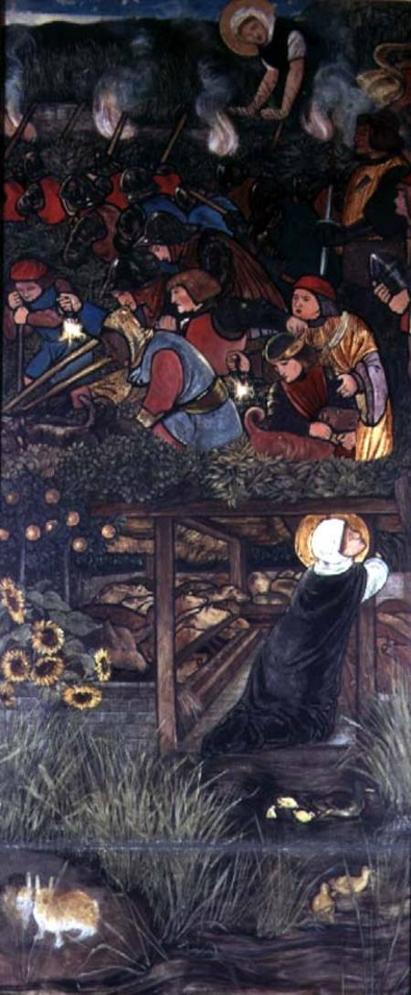 The Legend of St. Frideswide, 1859, oil study for a stained glass window in the Latin Chapel of Chri von Sir Edward Burne-Jones