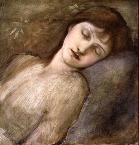 Study for the Sleeping Princess in 'The Briar Rose' Series von Sir Edward Burne-Jones
