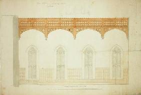 The Hall, New College Oxford: Design for New Roof 1865  and