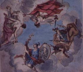 Design for a Ceiling: The Four Cardinal Virtues, Justice, Prudence, Temperance and Fortitude