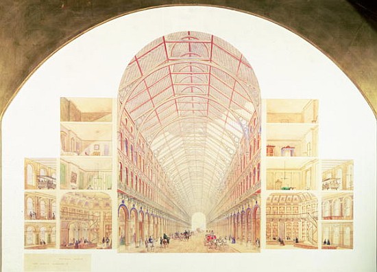 Section perspective of the proposed Great Victorian Way, c.1854 von Sir Joseph Paxton