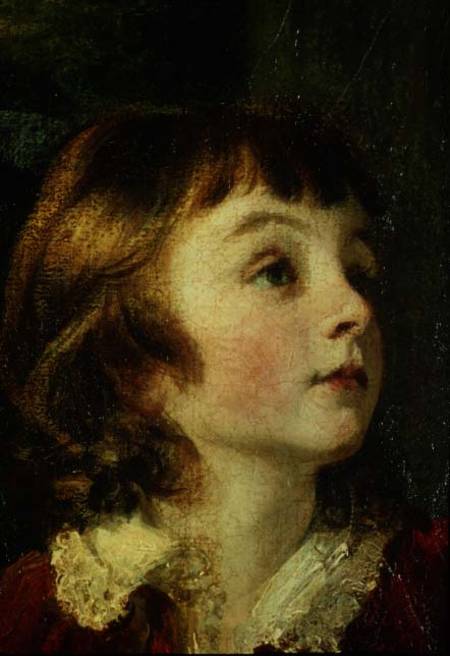Head of a child detail from the painting the Fourth Duke of Marlborough (1739-1817) and his Family von Sir Joshua Reynolds