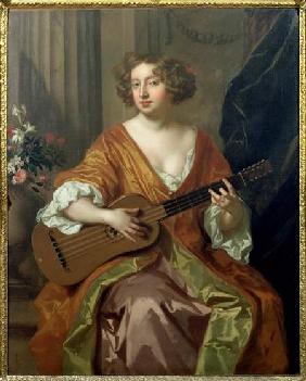 Portrait of Mrs Moll Davies, mistress of Charles II flowers painted by Jean Baptiste Monnoyer (1636-  c.flowers