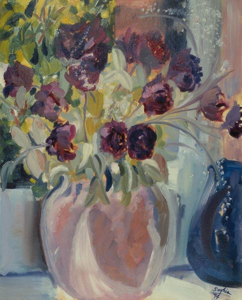 Dried Roses, 1994 (oil on canvas)  von Sophia  Elliot