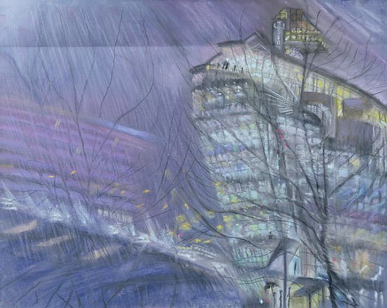 The Ark, Novotel Hotel, Hammersmith Flyover, 1999 (pastel on paper)  von Sophia  Elliot