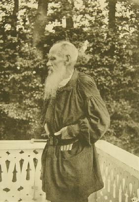 Lew Tolstoi auf dem Balkon
