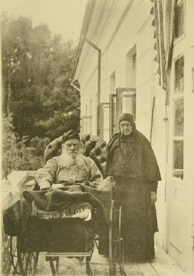 Lew Tolstoi mit seiner Schwester Maria Nikolajewna (1830-1912)