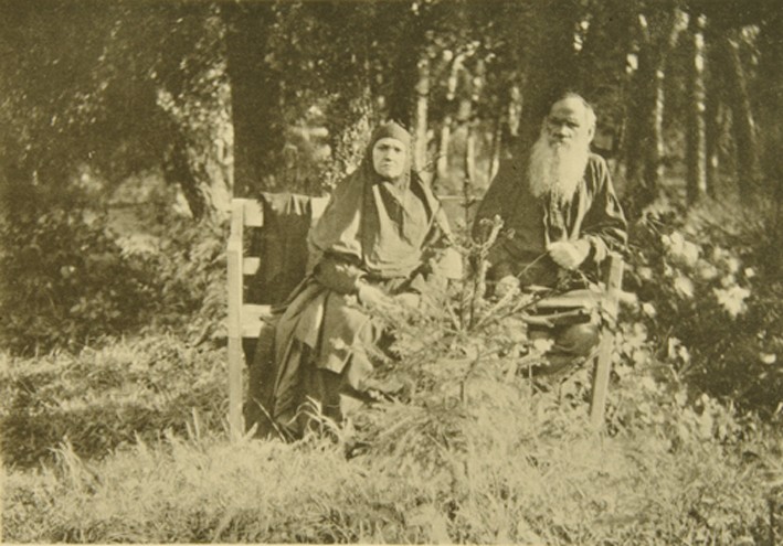 Lew Tolstoi mit seiner Schwester Maria Nikolajewna (1830-1912) von Sophia Andreevna Tolstaya