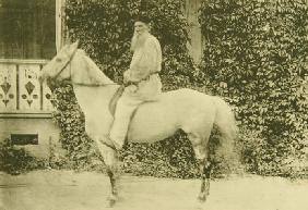 Lew Tolstoi zu Pferde in Moskau