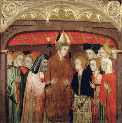 The Marriage of the Virgin (oil on panel) von Spanish School, (15th century)