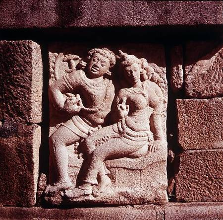 Relief of a Mithuna couple at Isurumuniya von Sri Lankan School