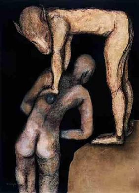 Playing the Game, 1999 (pastel on paper) 
