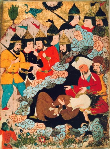 Mohammed und Abu Bekr in der Hoehle von Stifter des Islam Mohammed