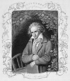 Ludwig van Beethoven (1700-1827) engraved by Albert Henry Payne (1812-1902) (engraving) 17th