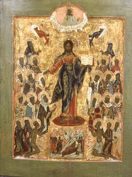 Christ the King, Central Russian icon von Stroganov School