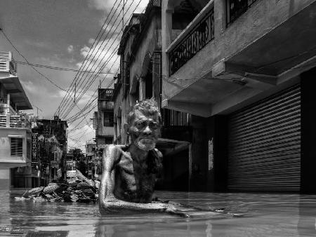 Von Überschwemmungen betroffene Menschen
