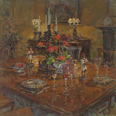 Dining Room with Geraniums