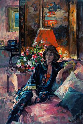 Mrs Peter Hambro, 1996 (oil on canvas) 