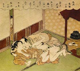 Zwei Liebenden (Shunga - Erotischer Holzblockdruck)