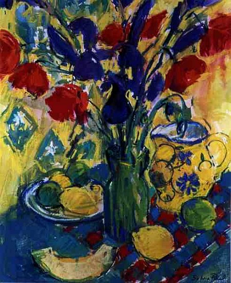 Poppies with Iris, 1999  von Sylvia  Paul