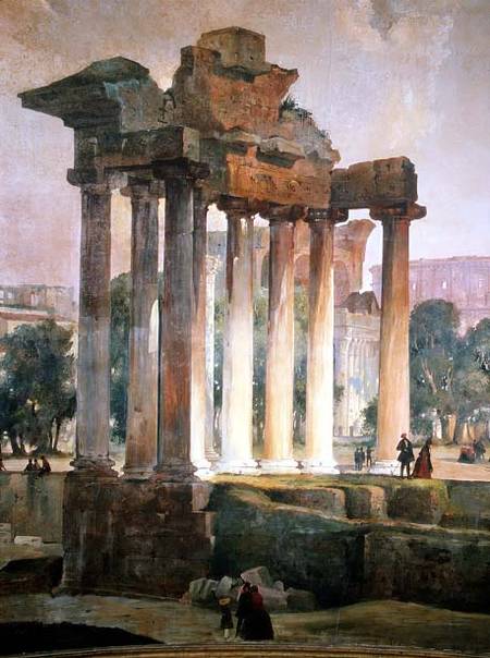 The Ruined Temple of Saturn in The Roman Forum von T. Caffi