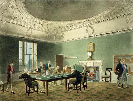 Board of Trade, from 'Ackermann's Microcosm of London', engraved by Thomas Sunderland (fl.1798), 180 von T. Rowlandson