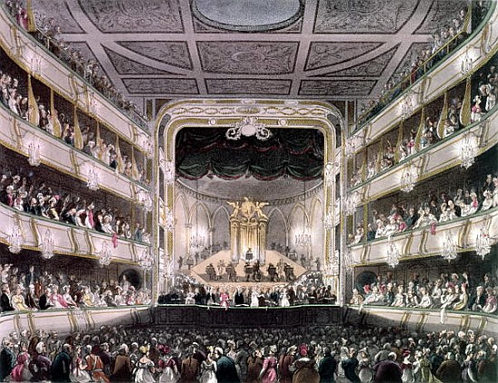 Covent Garden Theatre, 1808, from ''Ackermann''s Microcosm of London'' ; engraved by J. Bluck (fl.17 von T. Rowlandson