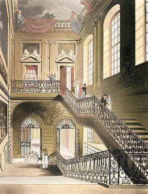 The Hall and Staircase from the British Museum from Ackermann's 'Microcosm of London' von T. Rowlandson