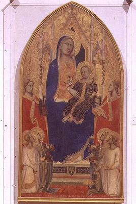 Madonna and Child Enthroned with SS. Mary Magdalene, Catherine of Alexandria and angels, 1355 (tempe von Taddeo Gaddi