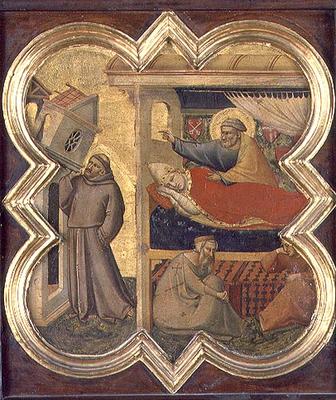 St. Francis holding up the Lateran Church (tempera on panel) von Taddeo Gaddi