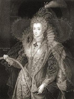 Queen Elizabeth I (1533-1603), from 'Lodge's British Portraits', 1823 (engraving) 1863