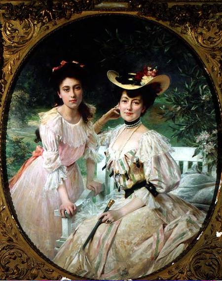 Madame Collas and her Daughter, Giselle von Theobald Chartran