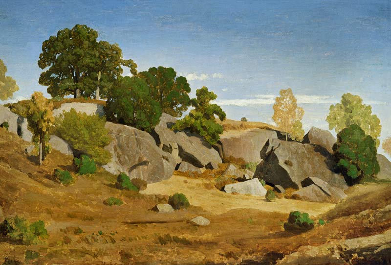 Rocks at Fontainebleau von Theodore Caruelle d' Aligny